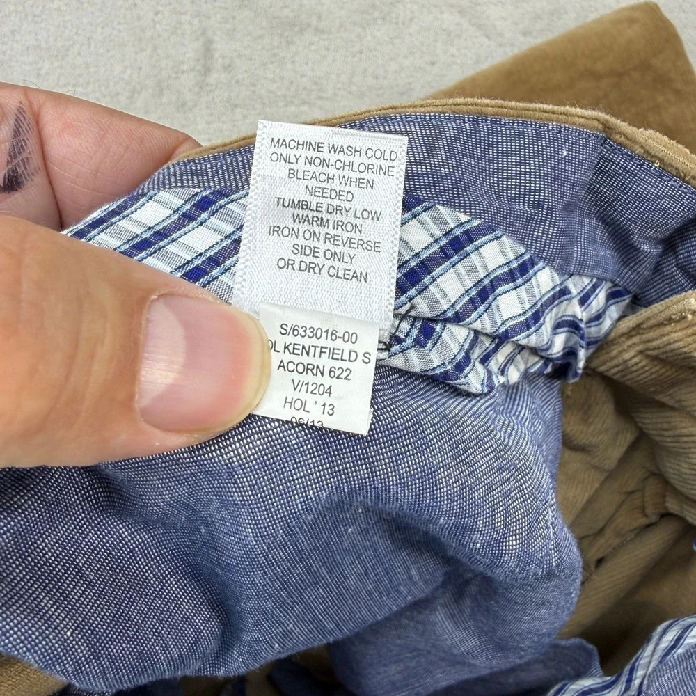 Banana Republic Kentfield Pant Mens 33x30 Acorn Brown Corduroy Straight Leg Prep